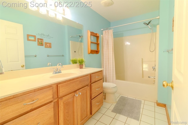 15980 Monterey St, Southgate, MI 48195 - bathroom with vanity, tile patterned floors, and shower / tub combo with curtain