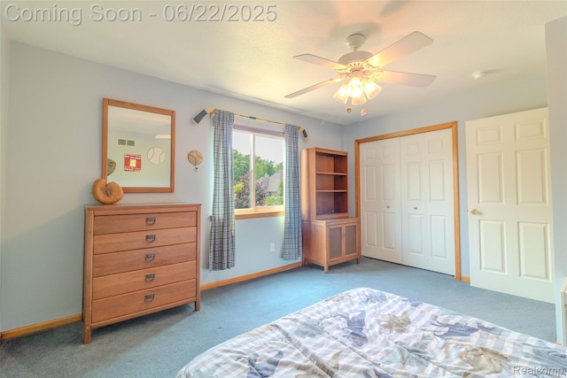 15980 Monterey St, Southgate, MI 48195 - carpeted bedroom featuring a closet and ceiling fan