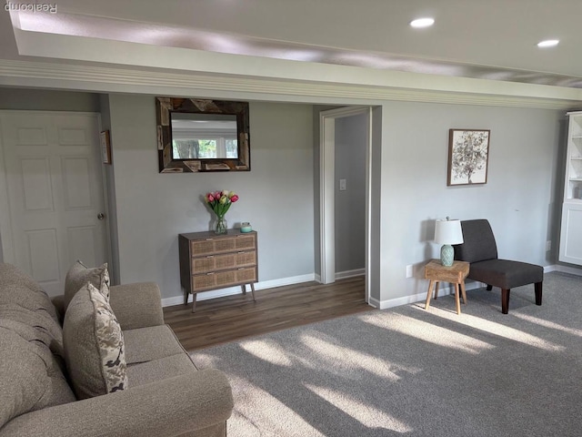 2211 Parkside St, Trenton, MI 48183 - carpeted living area featuring recessed lighting and wood finished floors