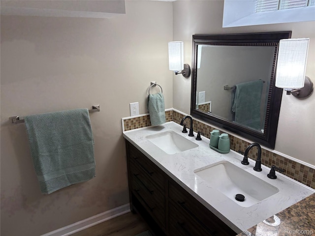 2211 Parkside St, Trenton, MI 48183 - bathroom with decorative backsplash and double vanity