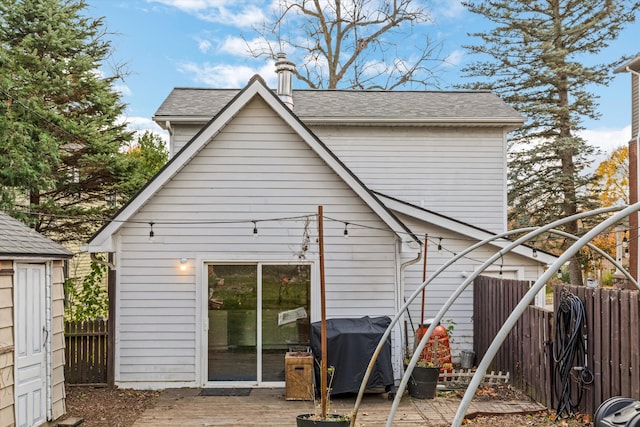 626 Hiscock St, Ann Arbor, MI 48103 - back of house featuring a wooden deck and a shingled roof