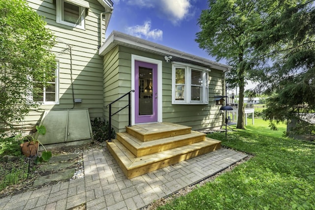 3444 Broad St, Dexter, MI 48130 - doorway to property with a yard