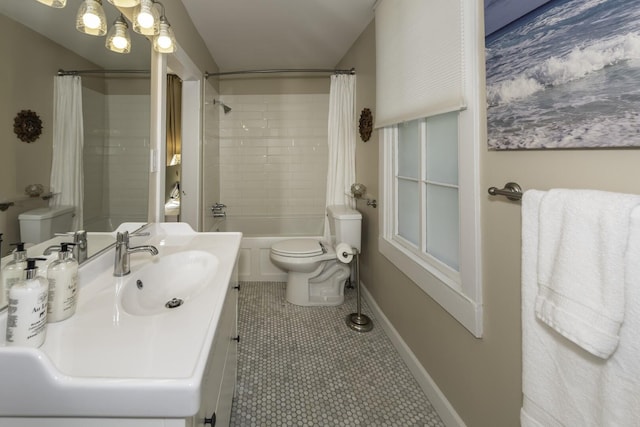 3444 Broad St, Dexter, MI 48130 - bathroom with tile patterned flooring, vanity, and shower / bath combination with curtain