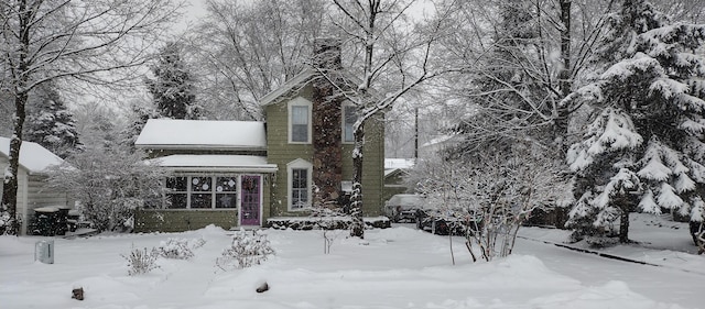 3444 Broad St, Dexter, MI 48130 - view of front of property featuring a chimney