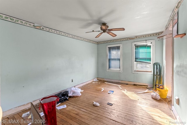 3966 12th St, Ecorse, MI 48229 - unfurnished room featuring hardwood / wood-style floors and a ceiling fan