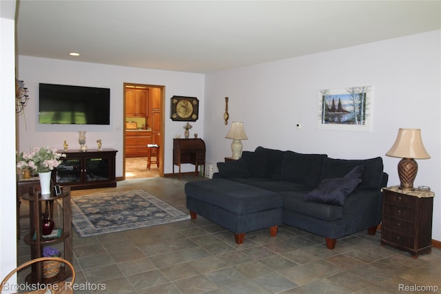 32599 Armada Ridge Rd, Richmond, MI 48062 - living room featuring baseboards and recessed lighting