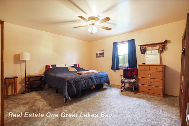 959 N Cass Ave, Vassar, MI 48768 - carpeted bedroom featuring a ceiling fan