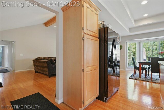 50064 Josephine Dr, Macomb, MI 48044 - hallway with light wood-style flooring and recessed lighting