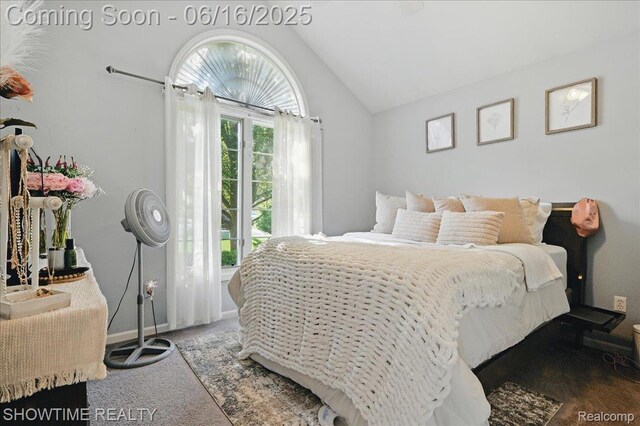 50064 Josephine Dr, Macomb, MI 48044 - bedroom featuring carpet flooring and lofted ceiling