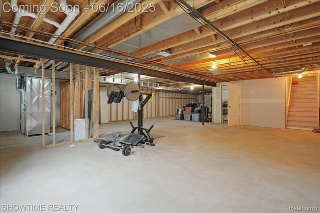 50064 Josephine Dr, Macomb, MI 48044 - unfinished basement featuring stairway