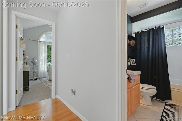 50064 Josephine Dr, Macomb, MI 48044 - bathroom with vanity, plenty of natural light, and shower / bath combo