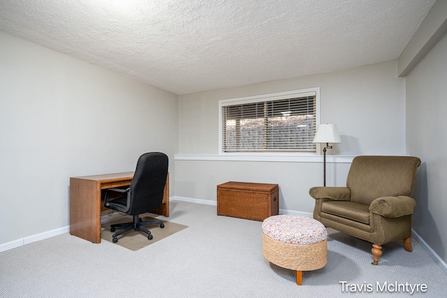 17909 Hidden Dunes Ln Unit B, Spring Lake, MI 49456 - office area featuring carpet and a textured ceiling