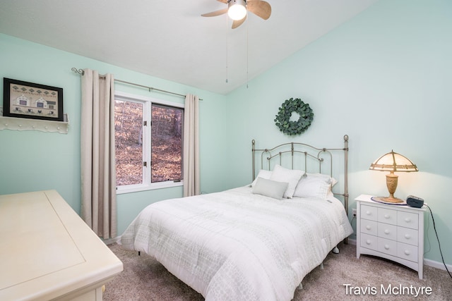 17909 Hidden Dunes Ln Unit B, Spring Lake, MI 49456 - bedroom with carpet flooring, lofted ceiling, and ceiling fan