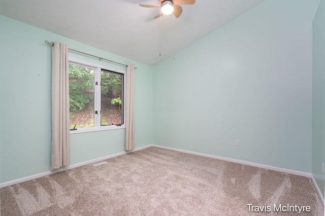 17909 Hidden Dunes Ln Unit B, Spring Lake, MI 49456 - carpeted empty room featuring ceiling fan and lofted ceiling