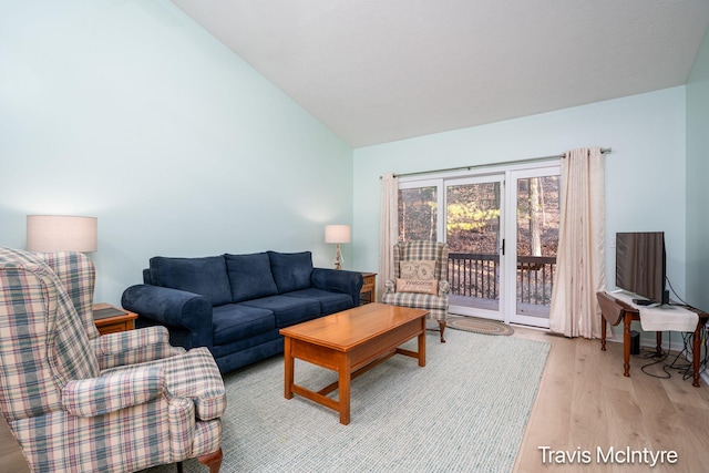 17909 Hidden Dunes Ln Unit B, Spring Lake, MI 49456 - living room with lofted ceiling and light wood-style flooring