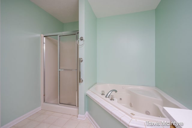 17909 Hidden Dunes Ln Unit B, Spring Lake, MI 49456 - full bathroom featuring a shower stall, a whirlpool tub, and tile patterned flooring