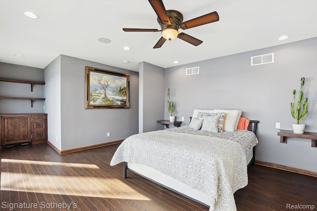 3806 Island Park Dr, Waterford, MI 48329 - bedroom with wood finished floors, a ceiling fan, and recessed lighting