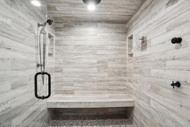 3806 Island Park Dr, Waterford, MI 48329 - bathroom with a stall shower and a sauna