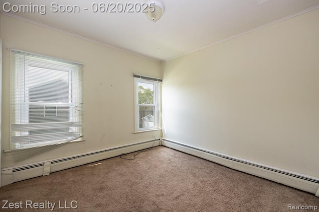 24231 Coolidge Hwy, Oak Park, MI 48237 - empty room with carpet floors, crown molding, and baseboard heating