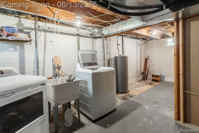 1904 Academy St, Ferndale, MI 48220 - below grade area with water heater and washer and dryer