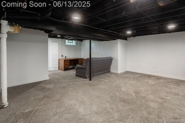 1904 Academy St, Ferndale, MI 48220 - basement featuring carpet flooring and baseboards