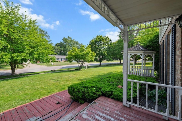 2144 Stanford Dr SE, Kentwood, MI 49508 - wooden terrace featuring a yard and a gazebo