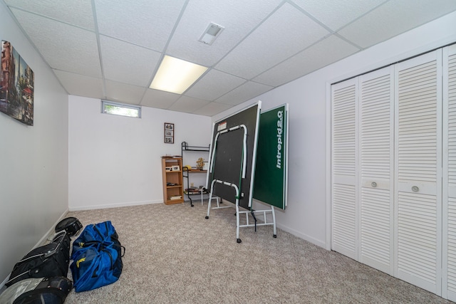 5992 Cedar Ridge Dr, Ann Arbor, MI 48103 - office area featuring carpet and a drop ceiling