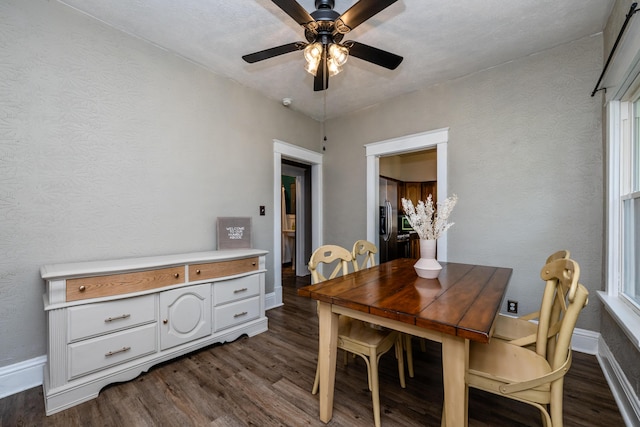 620 Vann St, Niles, MI 49120 - dining area featuring dark wood finished floors and ceiling fan
