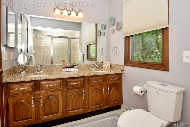 36780 Chesapeake Rd, Farmington Hills, MI 48335 - full bath featuring double vanity, a stall shower, and healthy amount of natural light