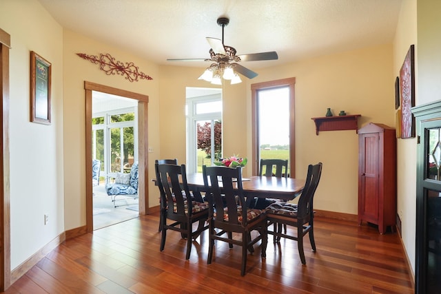 10317 Lange Rd, Birch Run, MI 48415 - dining space featuring wood finished floors and ceiling fan