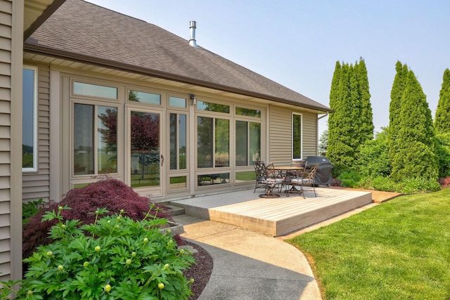 10317 Lange Rd, Birch Run, MI 48415 - view of patio / terrace featuring a grill and a wooden deck