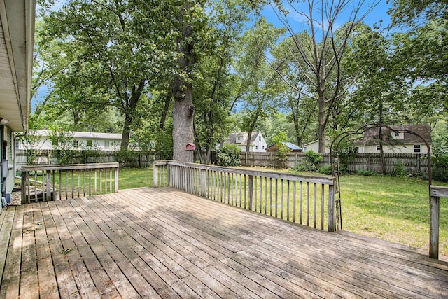51591 Oak Dr, Mattawan, MI 49071 - wooden terrace featuring a fenced backyard