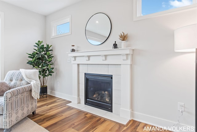 1753 Portadown Rd, Byron Center, MI 49315 - living area with wood finished floors and a tile fireplace