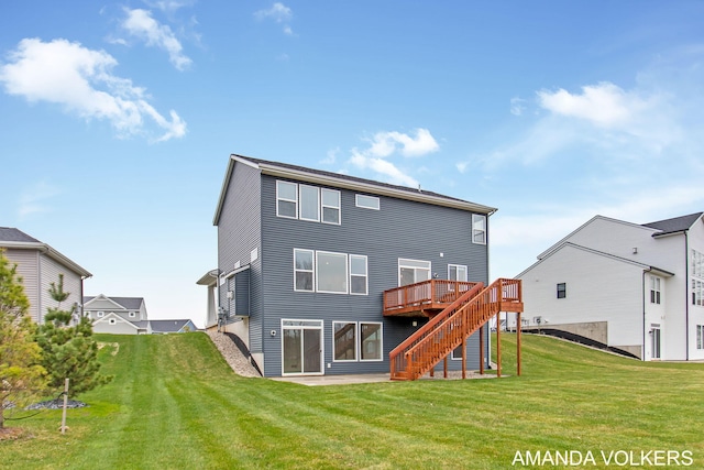 1753 Portadown Rd, Byron Center, MI 49315 - rear view of property with a deck, stairway, and a yard