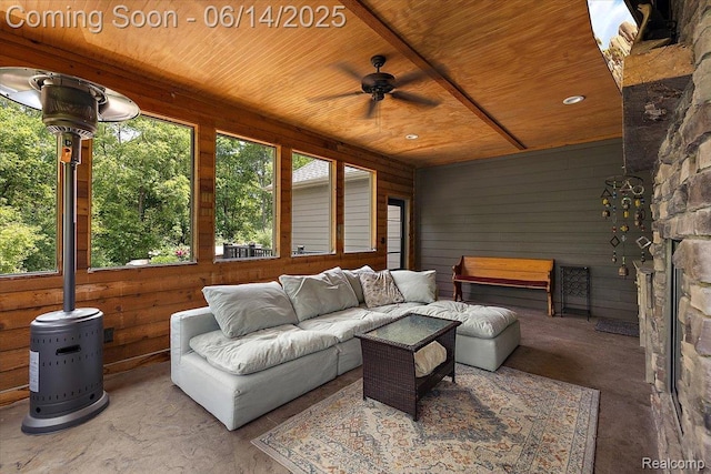 5432 Blood Rd, Metamora, MI 48455 - view of patio with a ceiling fan and an outdoor hangout area