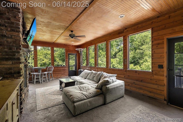 5432 Blood Rd, Metamora, MI 48455 - sunroom with wooden ceiling
