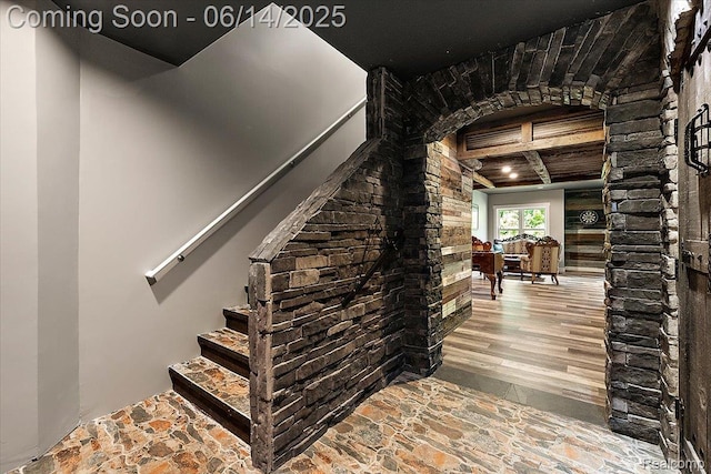 5432 Blood Rd, Metamora, MI 48455 - staircase featuring wood finished floors