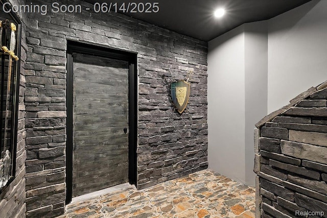 5432 Blood Rd, Metamora, MI 48455 - wine room featuring stone floors