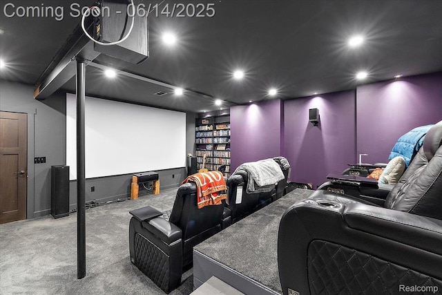 5432 Blood Rd, Metamora, MI 48455 - home theater room featuring carpet flooring and recessed lighting