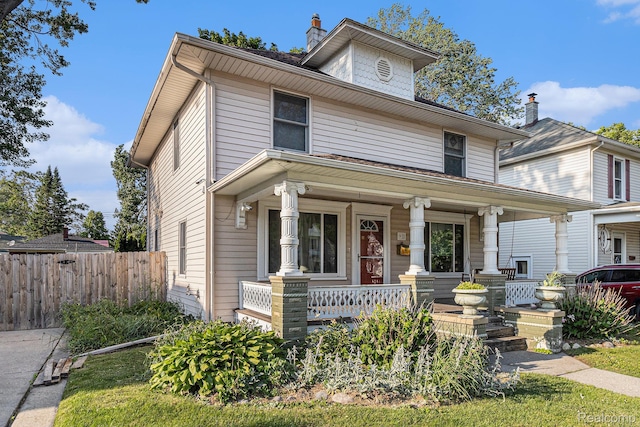92 Gallup St, Mount Clemens, MI 48043 - american foursquare style home featuring covered porch