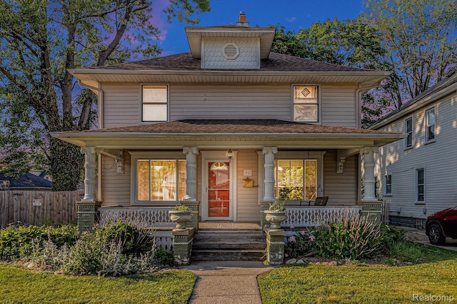 92 Gallup St, Mount Clemens, MI 48043 - traditional style home featuring covered porch and a shingled roof