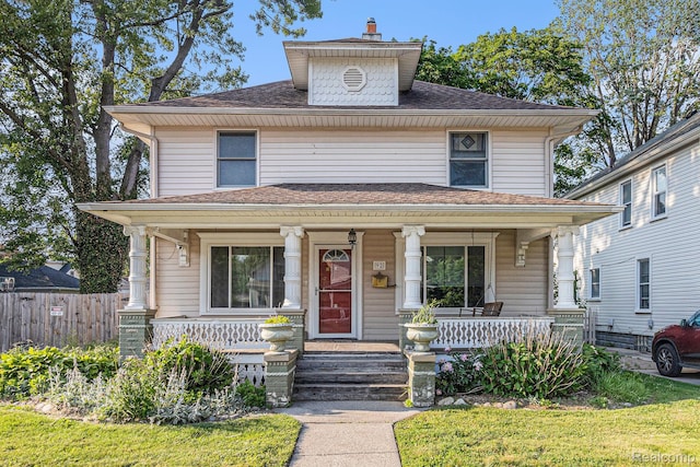 92 Gallup St, Mount Clemens, MI 48043 - american foursquare style home with covered porch and roof with shingles