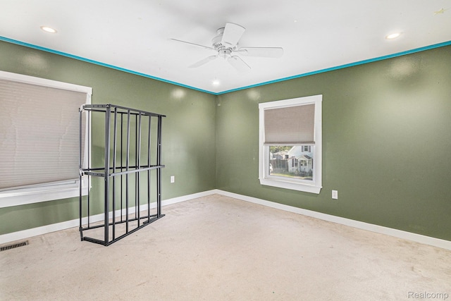 92 Gallup St, Mount Clemens, MI 48043 - spare room with a ceiling fan, recessed lighting, and carpet