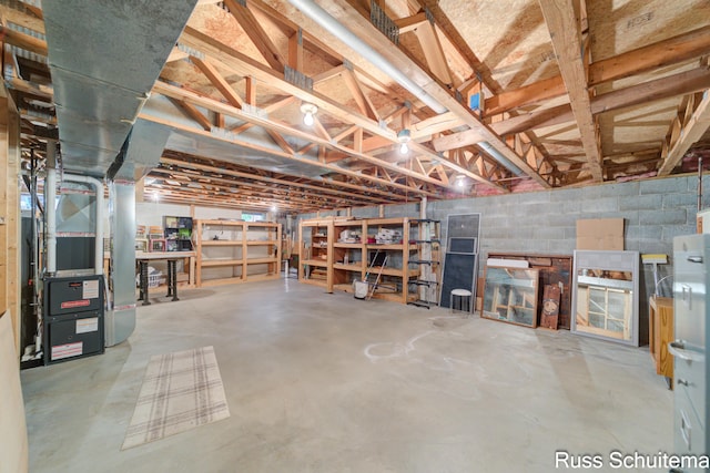 1366 W Norton Ave, Muskegon, MI 49441 - unfinished basement featuring heating unit