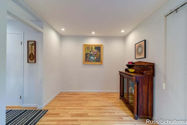 1366 W Norton Ave, Muskegon, MI 49441 - hallway featuring light wood-style floors and recessed lighting