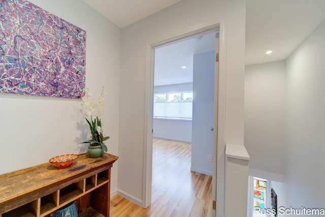1366 W Norton Ave, Muskegon, MI 49441 - hallway with light wood-type flooring and recessed lighting