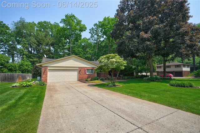 5614 Warbler Dr, Clarkston, MI 48346 - view of front of house with brick siding, concrete driveway, and an attached garage