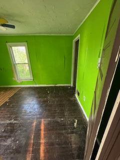 313 Morse St, Ionia, MI 48846 - unfurnished room with dark wood-style flooring and ceiling fan