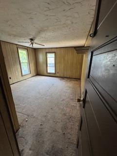 313 Morse St, Ionia, MI 48846 - carpeted empty room with wooden walls