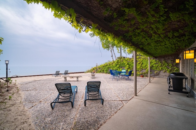3524 Lakeshore Rd, Manistee, MI 49660 - view of patio / terrace with a water view